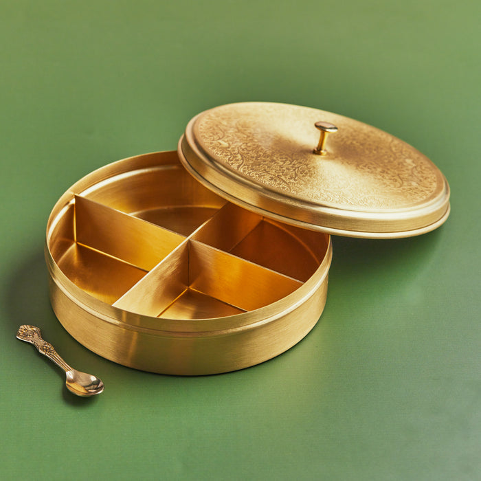Aesthetic Brass Dry Fruit Holder – 7.5 Inches