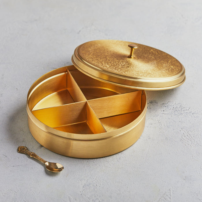 Aesthetic Brass Dry Fruit Holder – 7.5 Inches