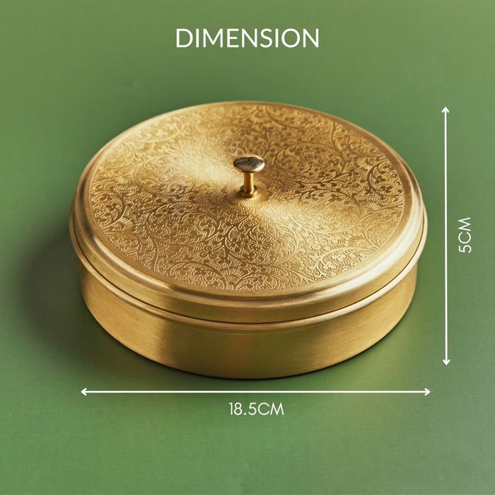 Aesthetic Brass Dry Fruit Holder – 7.5 Inches