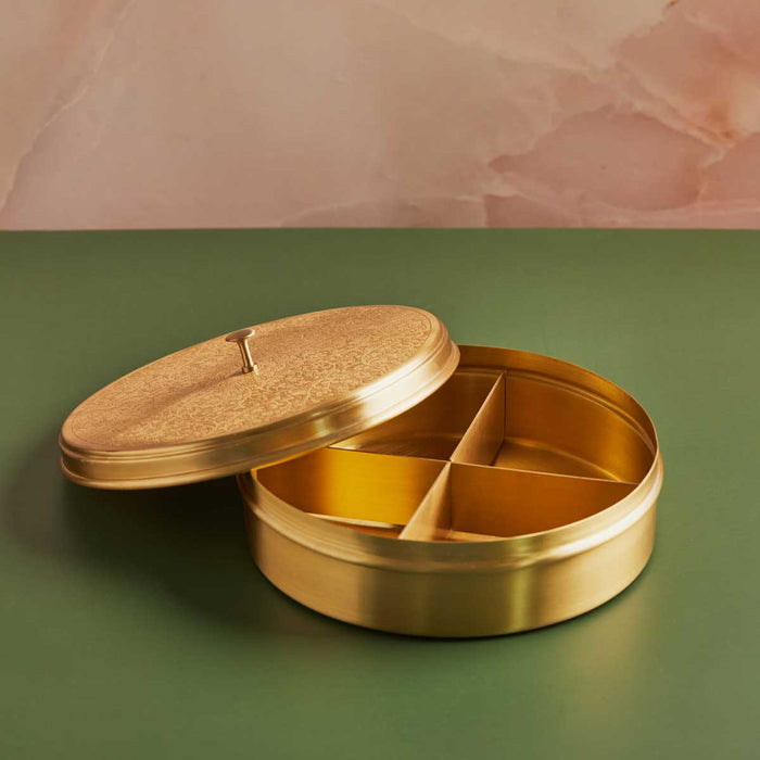 Aesthetic Brass Dry Fruit Holder – 8 Inches