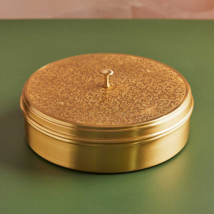 Aesthetic Brass Dry Fruit Holder – 8 Inches