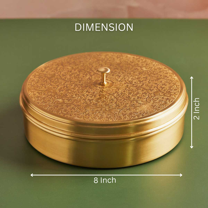 Aesthetic Brass Dry Fruit Holder – 8 Inches