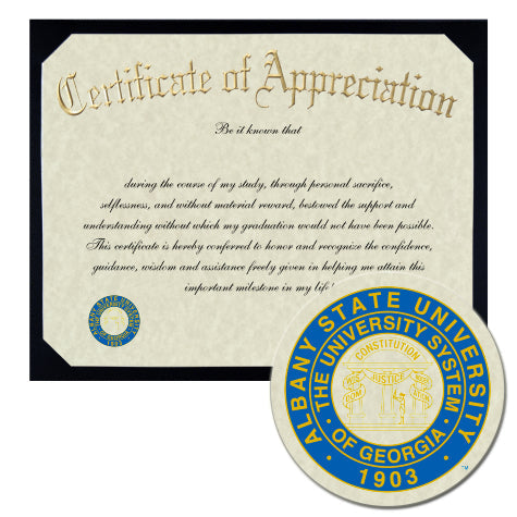 Albany State University Certificate of Appreciation