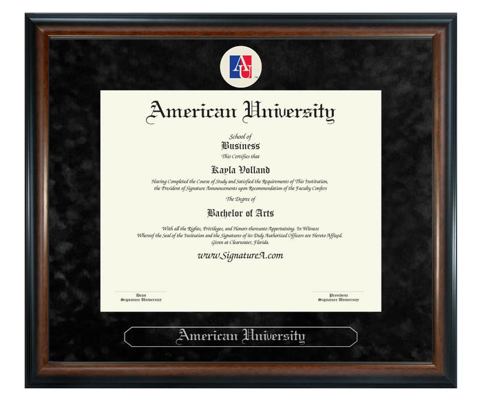 American University Diploma Frame (SN)