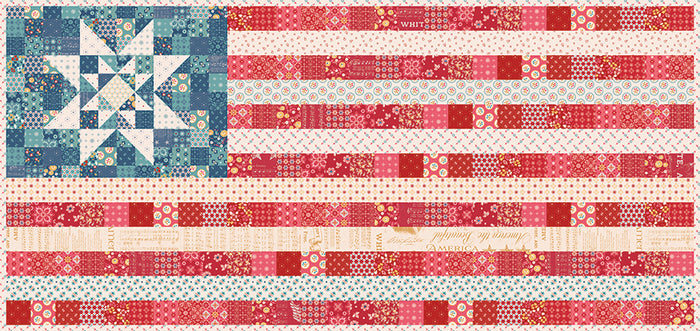 "Americana" Oh Beautiful Flag Runner & Amber Waves Mini Quilt Kit