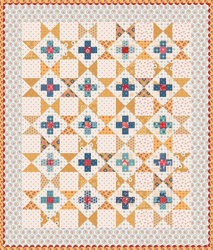 "Americana" Oh Beautiful Flag Runner & Amber Waves Mini Quilt Kit