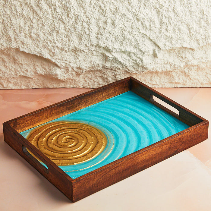 AquaGold Artisanal Tray – Set of 3