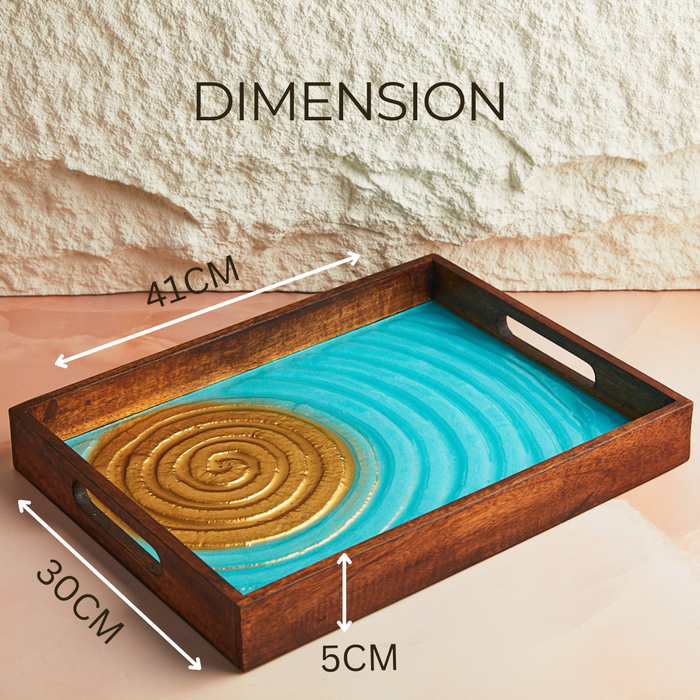 AquaGold Artisanal Tray – Set of 3