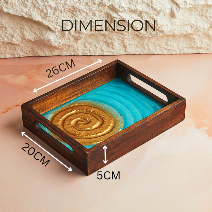 AquaGold Artisanal Tray – Set of 3