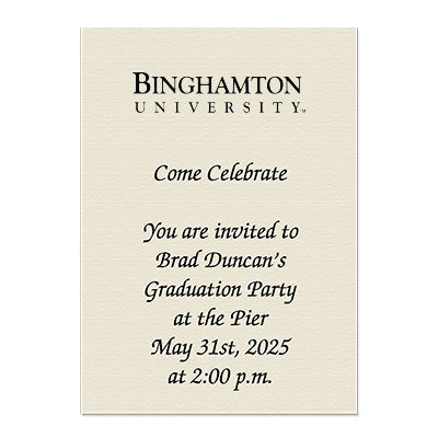 Binghamton University Personal Notecard