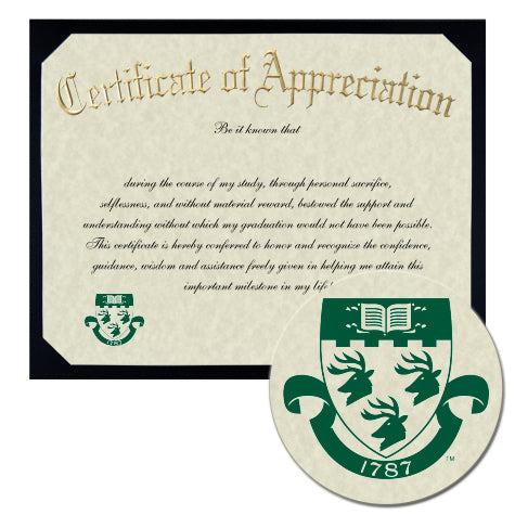 Castleton State College Certificate of Appreciation