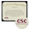 Chadron State College Certificate of Appreciation