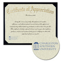 Charleston Southern University Certificate of Appreciation