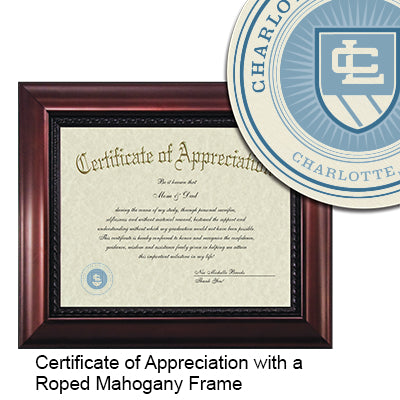 Charlotte School of Law Certificate of Appreciation