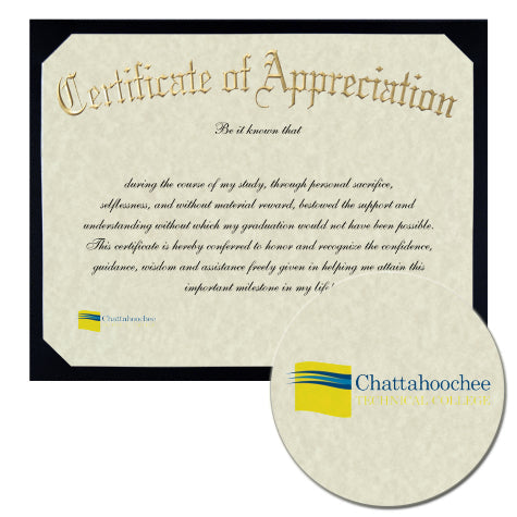 Chattahoochee Technical College Certificate of Appreciation