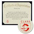 Clark University Certificate of Appreciation