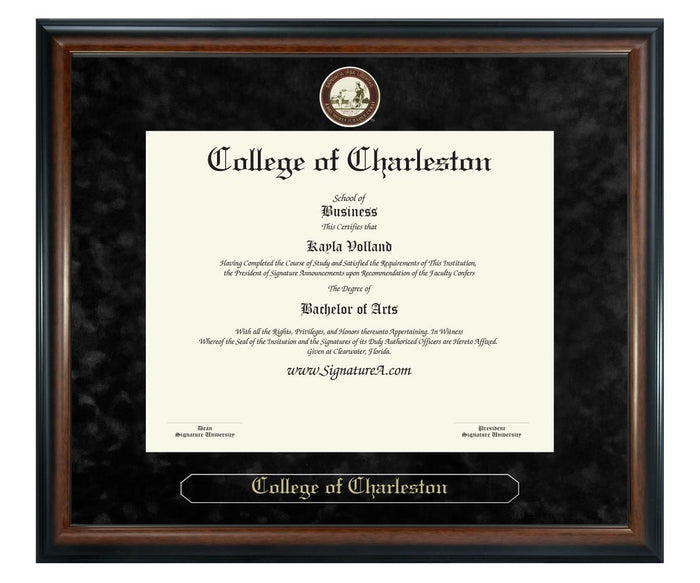 College of Charleston Diploma Frame (SN)