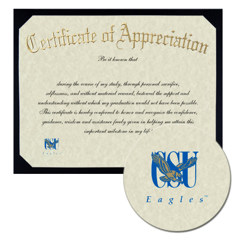 Coppin State University Certificate of Appreciation