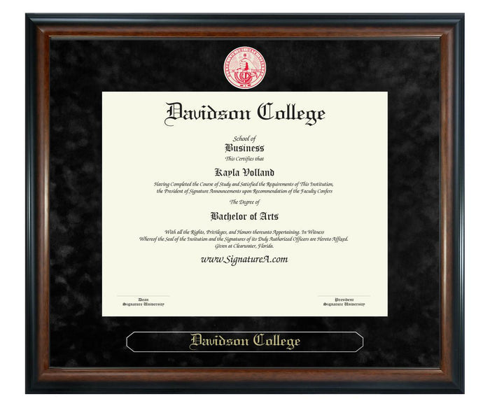 Davidson College Diploma Frame (SN)