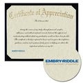 Embry Riddle Aeronautical University-Prescott Certificate of Appreciation