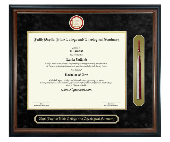 Faith Baptist Bible College and Theological Seminary Diploma Frame (SNT)