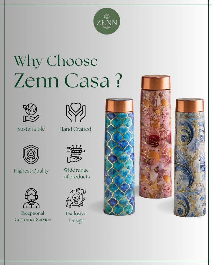 Family Combo 2 - 4 Ayurvedic Pure Copper Bottles 800 ml each