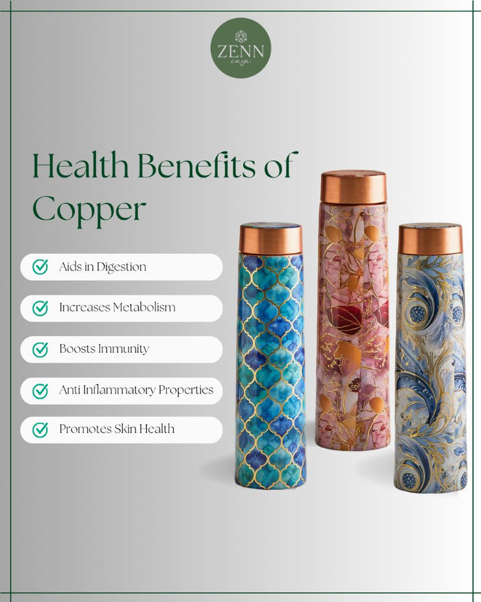 Family Combo 2 - 4 Ayurvedic Pure Copper Bottles 800 ml each