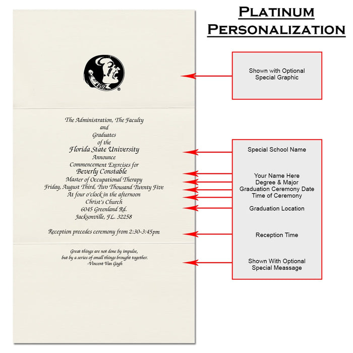Florida State University Announcement (Platinum Style)