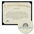 Fresno Pacific University Certificate of Appreciation
