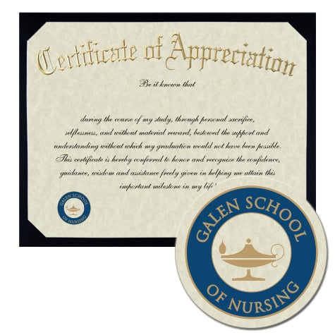 Galen College of Nursing Certificate of Appreciation