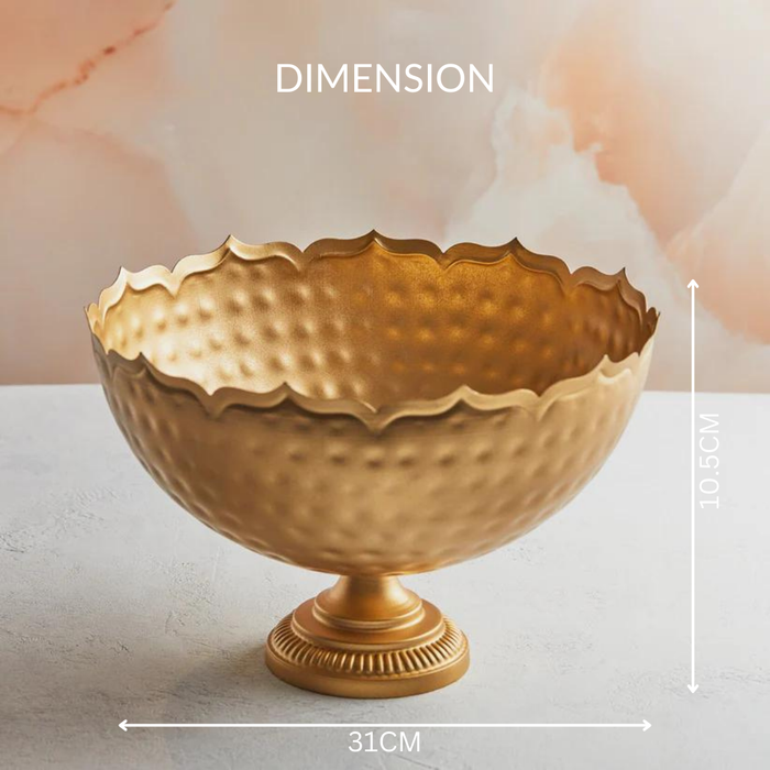 Golden Horizon Handcrafted Decorative Urali Bowl