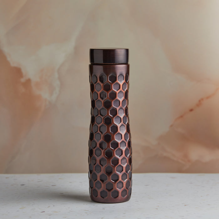 Hammered Heritage Ayurvedic Pure Copper Bottle 1L
