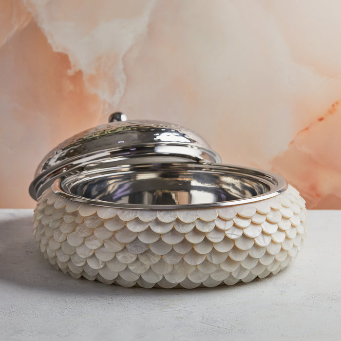 Handcrafted Luxury Mother of Pearl Inspired Casserole – 3.5L | Insulated Stainless Steel Core