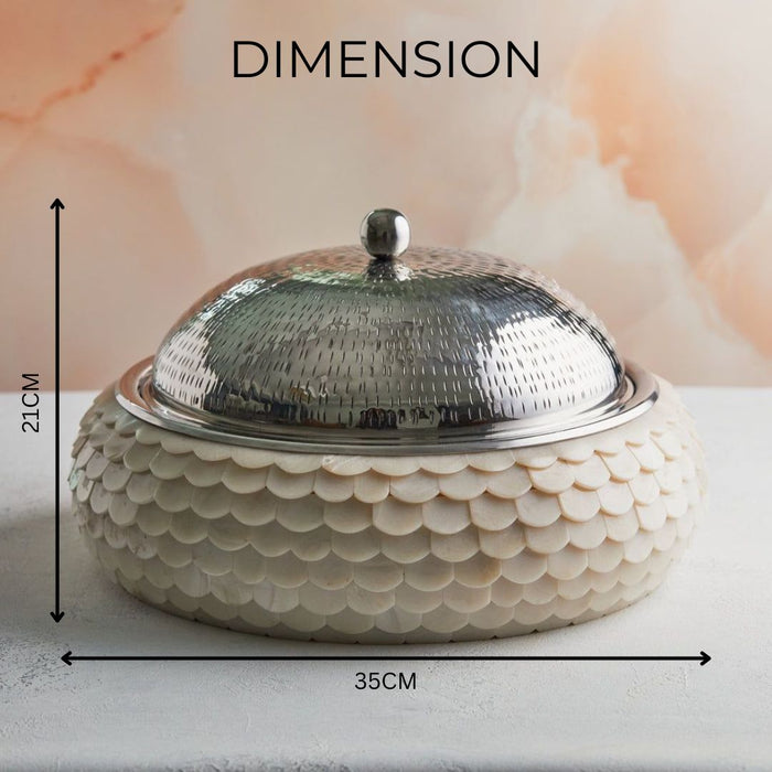 Handcrafted Luxury Mother of Pearl Inspired Casserole – 3.5L | Insulated Stainless Steel Core