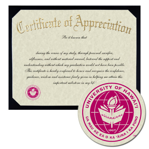 Hawaii Community College Certificate of Appreciation