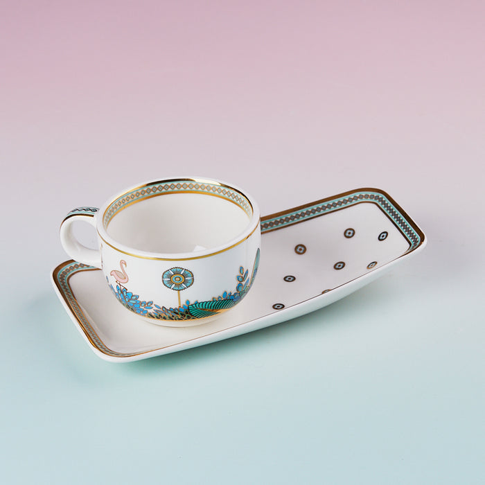 Heirloom Aura 24K Gold | Tea Cups & Cookie Plate | Set of 2