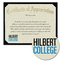 Hilbert College Certificate of Appreciation
