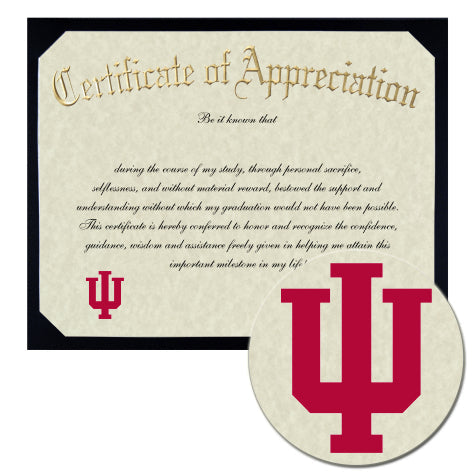 Indiana University - Purdue University Indianapolis Certificate of Appreciation