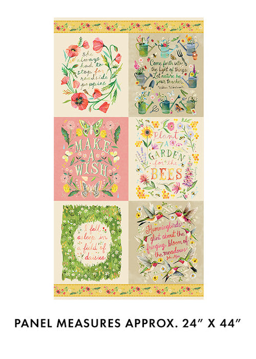 " Into The Meadow" Into the Meadow Panel Multi by Katie Daisy for Benartex