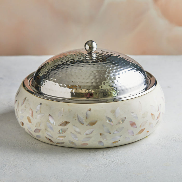 Ivory Gold Mother of Pearl Inspired Casserole – 3.5L | Handcrafted Opulence
