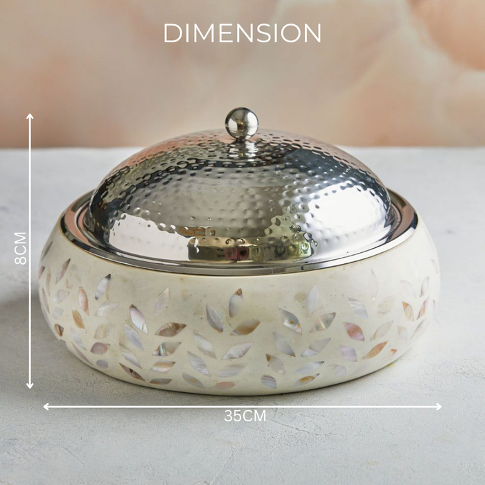 Ivory Gold Mother of Pearl Inspired Casserole – 3.5L | Handcrafted Opulence