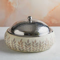 Ivory White Mother of Pearl Inspired Casserole – 3.5L | Handcrafted Insulated Elegance