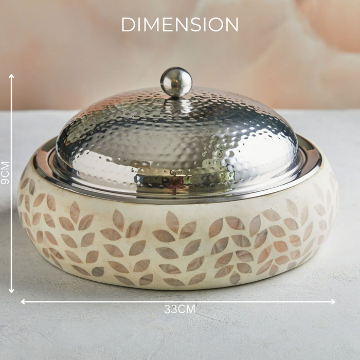 Ivory White Mother of Pearl Inspired Casserole – 4.5L | Handcrafted Insulated Luxury