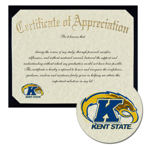 Kent State University Certificate of Appreciation