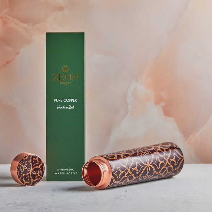 Majestic Motif Handcrafted Pure Copper Bottle – 800 ML