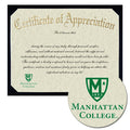 Manhattan College Certificate of Appreciation