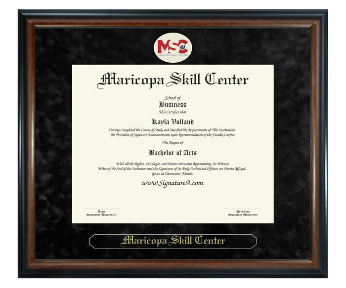 Maricopa Skill Center Diploma Frame (SN)