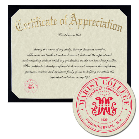 Marist College Certificate of Appreciation