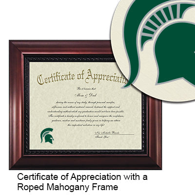 Michigan State University Certificate of Appreciation
