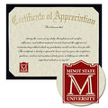 Minot State University Certificate of Appreciation